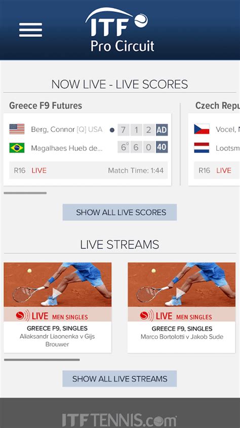 itf results live|Live Scores .